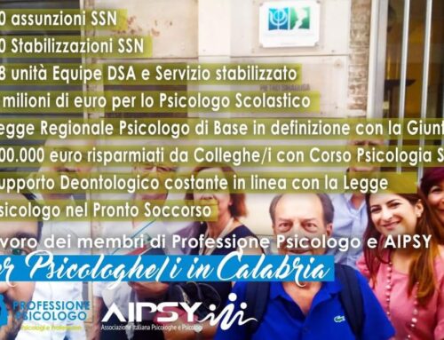 Il lavoro e le opportunità di AIPSY e Professione Psicologo per Psicologhe/i in Calabria