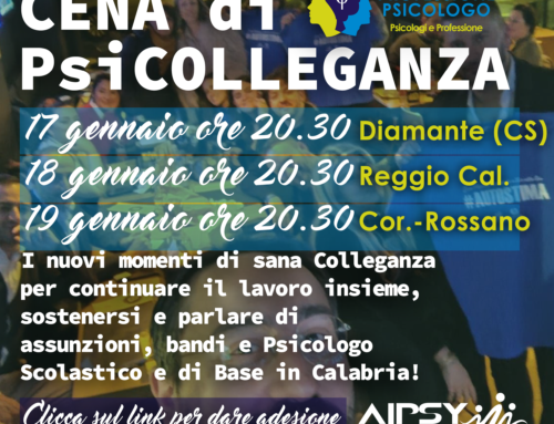 Cena di PsiColleganza | Diamante – Reggio Calabria – Corigliano Rossano gennaio 2025